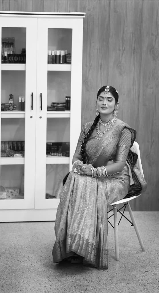 Bridal portrait in traditional attire by Lumera Studio